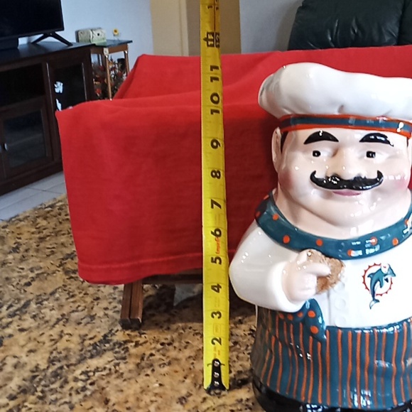 RARE CHEF MIAMI DOLPHINS Cookie Jar. 1st in Series. 2004 NFL Properties. Ex.Cond - Picture 15 of 16